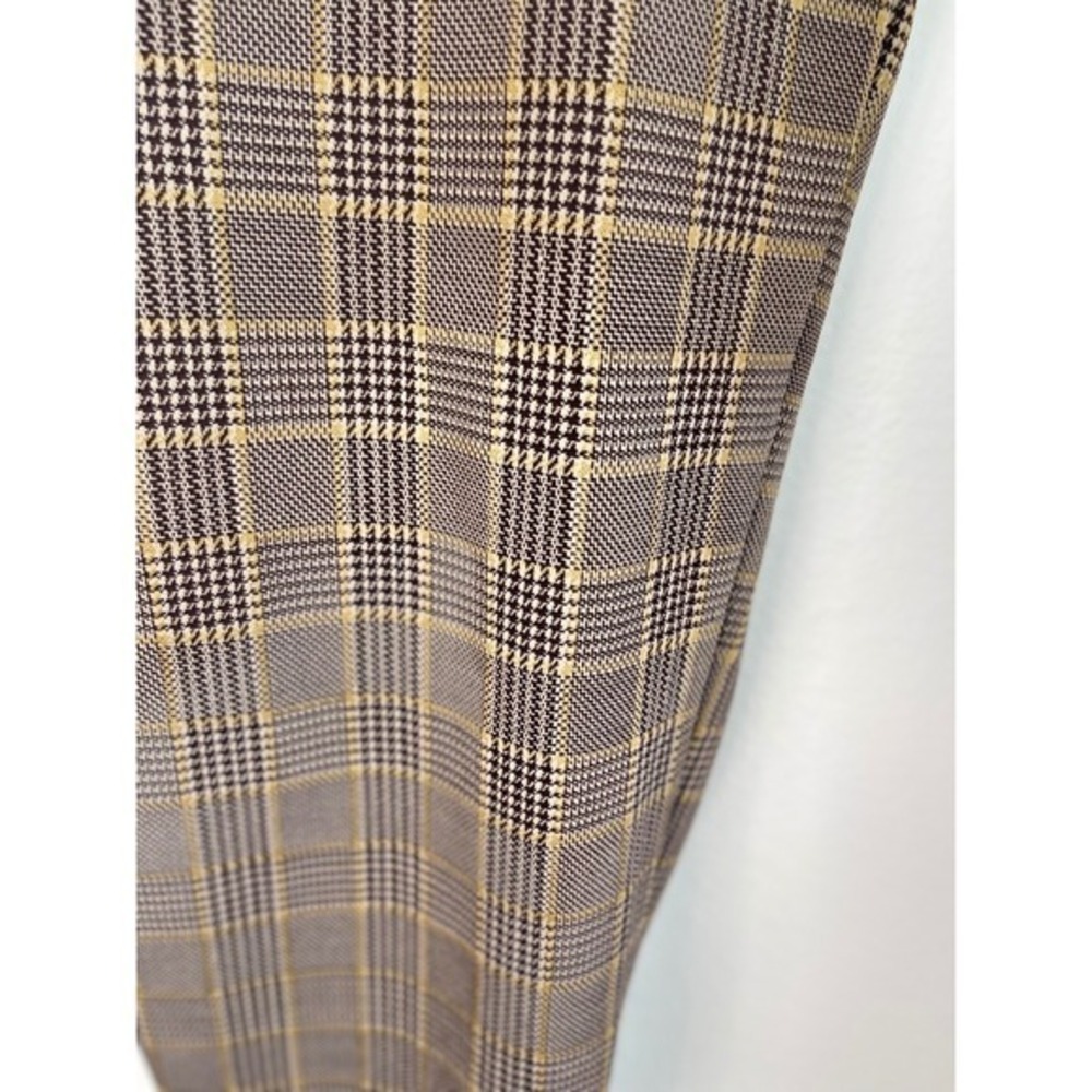 SOHO Apparel Brown Yellow Glen Plaid Pull On Skinny Pants Womens Size Large - Picture 10 of 11